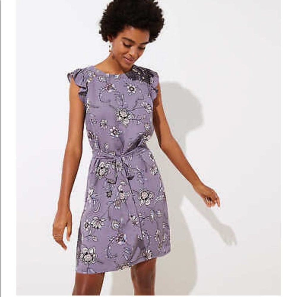 Loft purple floral dress